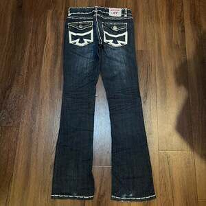 Miss Chic Jeans MC Women's Size 5 Dark Wash Contrast Stitch Bootcut Denim